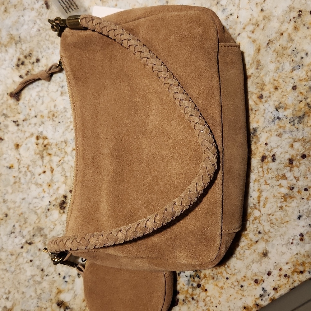 Anthropologie small suede bag
